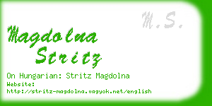 magdolna stritz business card